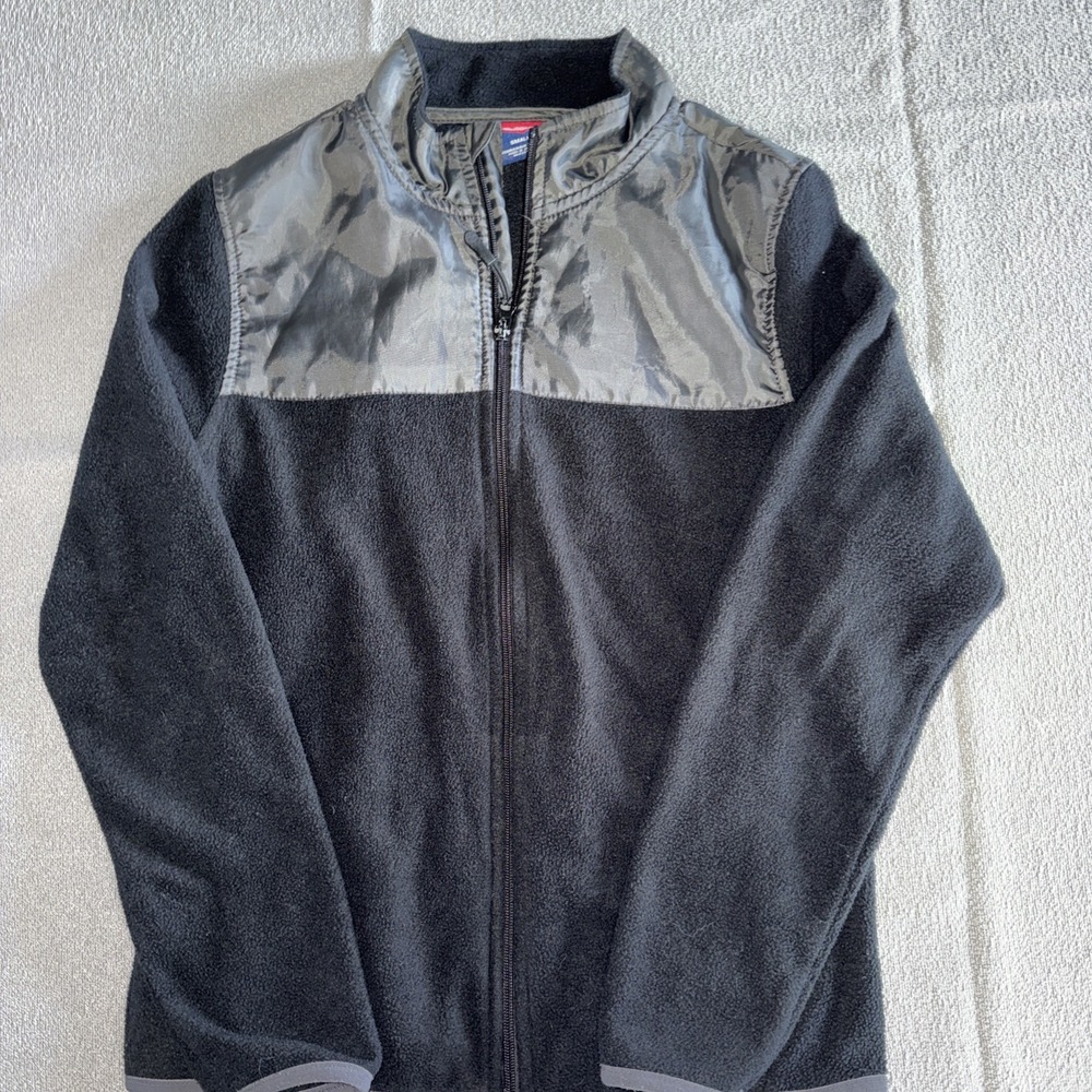 Pony Fleece Jacket Mens Small Black Full Zip Long Sleeve Activewear